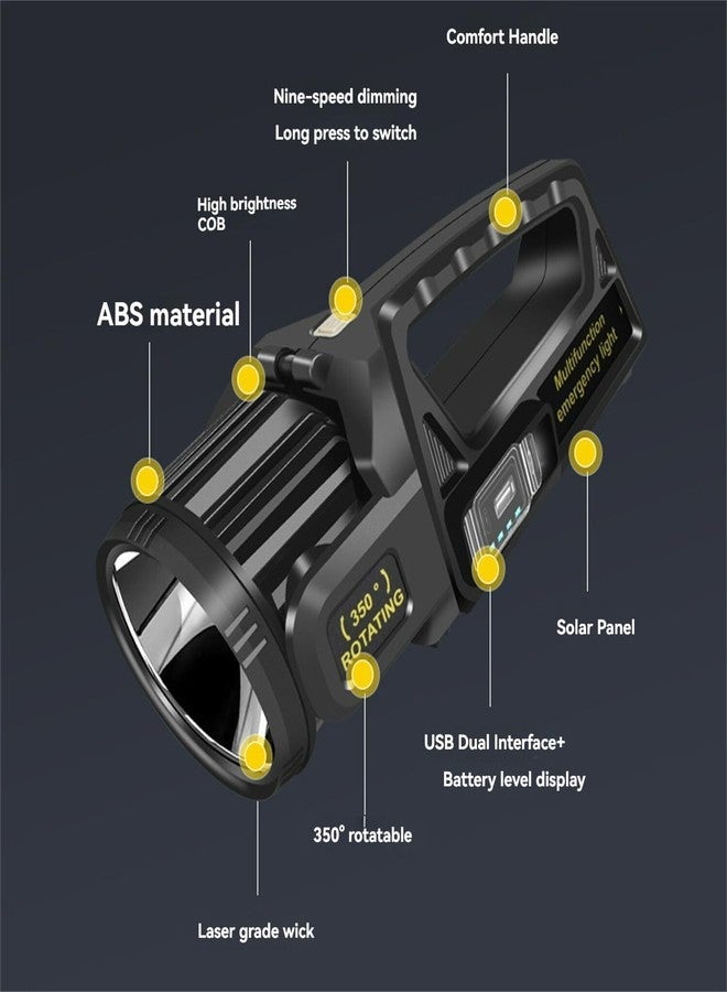 Earwig مصباح Earwig بقوة 1000000 لومن، مصباح LED قابل لإعادة الشحن برأس دوار 350 درجة، 9 أوضاع إضاءة فائقة السطوع، مصباح يدوي خارجي، مقاوم للماء بمعيار IPX6 لحالات الطوارئ. (EW-03) - Image 3